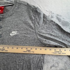 Nike Henley Shirt Mens Large Grey Long Sleeve Embroidered Logo 864952-091