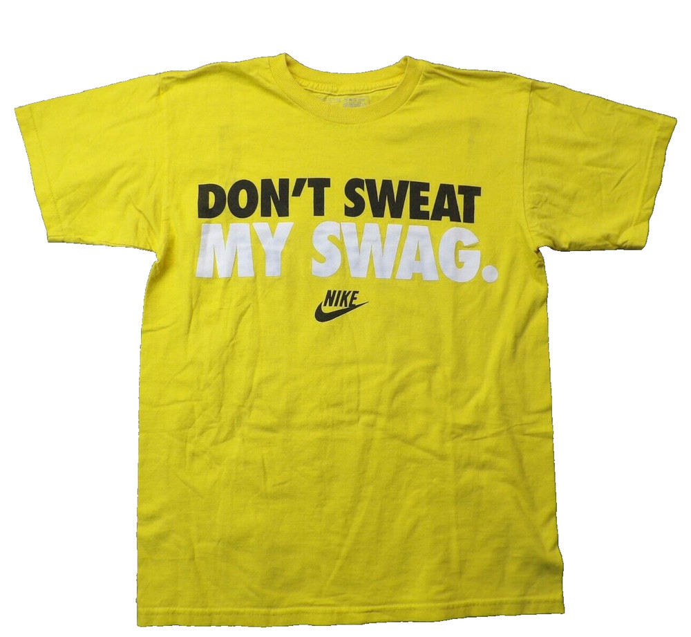 Nike “Don’t Sweat My Swag” T-Shirt Yellow Men’s Large Tee