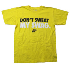 Nike “Don’t Sweat My Swag” T-Shirt Yellow Men’s Large Tee
