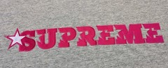 Supreme SS20 Pink Star Shirt Embroidered Streetwear Skateboard Skate Grey Large