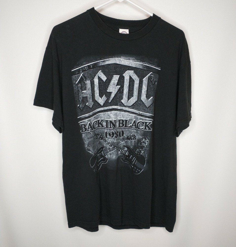 AC/DC Back In Black 1980 T Shirt Delta Pro Weight Size L Large