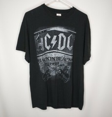 AC/DC Back In Black 1980 T Shirt Delta Pro Weight Size L Large