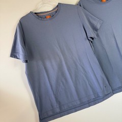 Left Coast Tee T-Shirt Mens M Blue Trim Fitted Short Sleeve Crewneck Set of 2