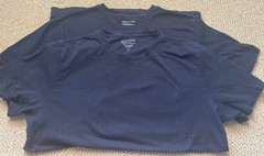 3 Banana Republic Men’s Premium Wash Crew Neck T-Shirts, MED, 2 Black & 1 Yellow