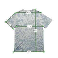Volcom Stone Dye T-Shirt Mens Large Celestial Blue Tie Dye Modern Fit A5232200