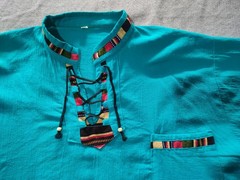 South American Jersey In Pure Cotton, Canvas And Hand Decorated. Size XL