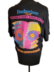 Vintage 1989 The Rolling Stones Steel Wheels Tour T Shirt Black Mens Large Xl