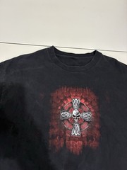 Hot Leather Celtic Cross T Shirt Large Black Gothic Biker West Coast Chopper VTG