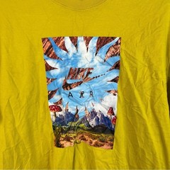 Nike air tshirt loose fit Graphic Tee yellow blue mushrooms Yellow