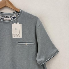Denim & Flower Shirt Mens Large Gray Viscose Blend Pocket Casual Crewneck Tee