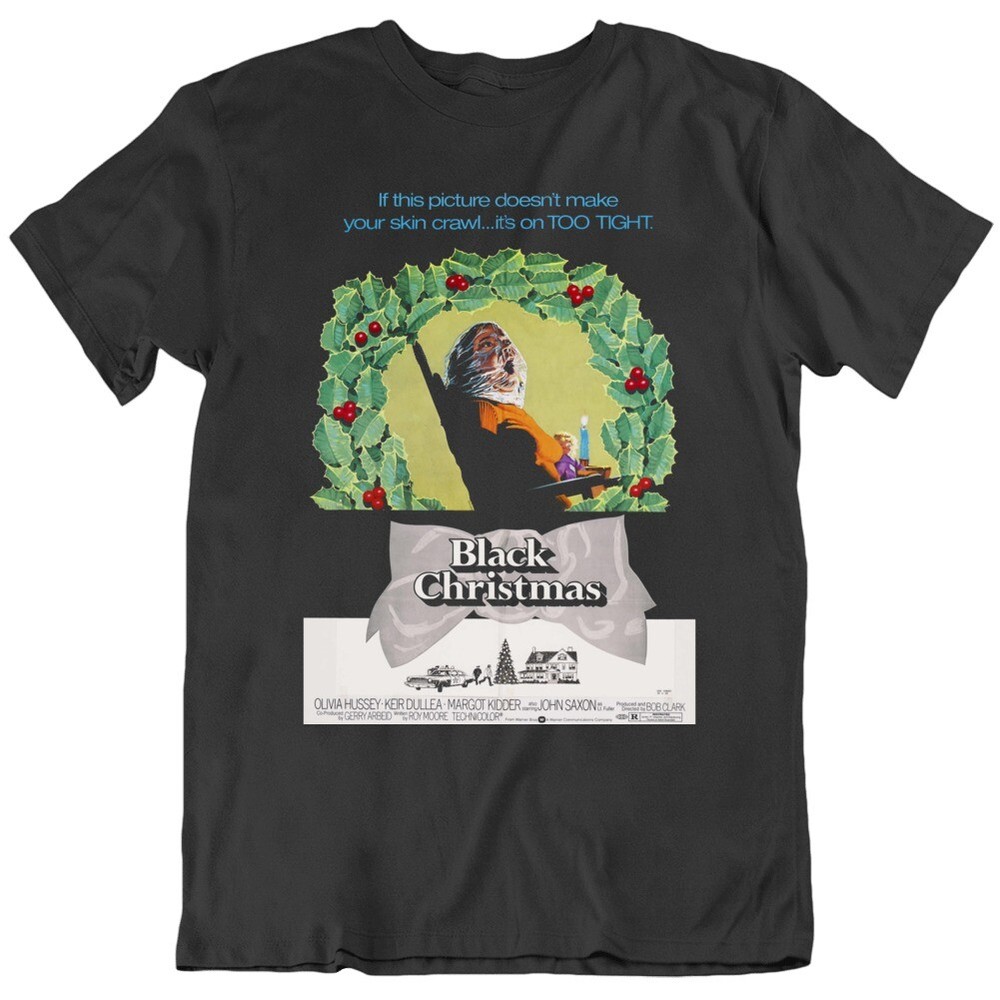 Retro 70’s Horror Movie Black Christmas Movie Poster Fan T Shirt