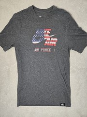 Nike shirt Airforce 1 mens Large short sleeve Gray red white blue usa