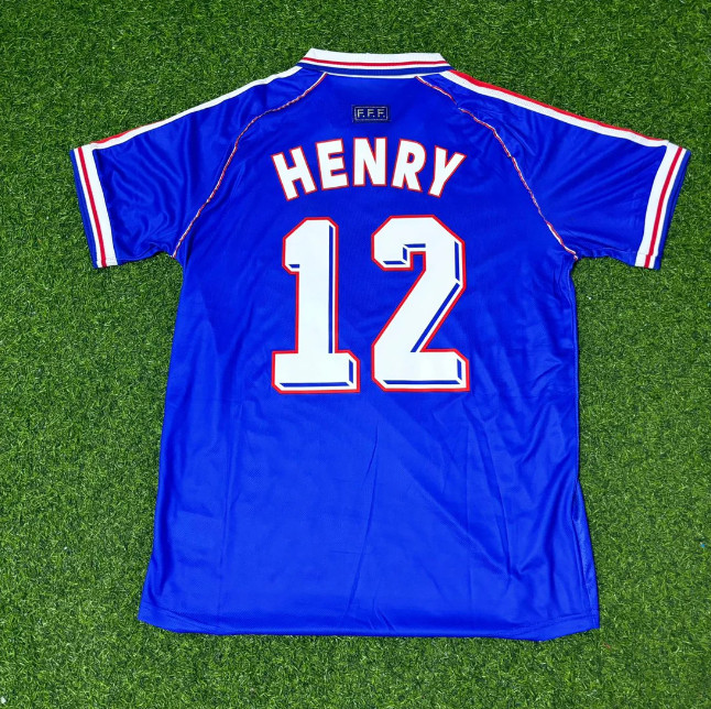 France 1998 World Cup #12 Thierry Henry Retro Football Jersey