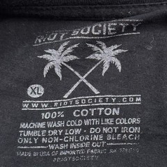 Riot Society Rose Embroidered Black T Shirt Mens XL Streetwear Graphic Skater