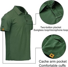 Mens Tactical Polo T-Shirt Quick Dry Combat Short Sleeve Work Team Casual Shirt