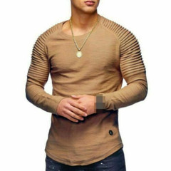 Blouse Tops Muscle Long Casual Slim Fit Tee Sleeve O Neck Men’s T-shirt S-3XL