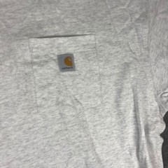 Carhartt Mens Henley T-Shirt 2XL Short Sleeve Pocket Gray Casual Workwear Top