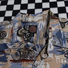 Vintage Harley Davison biker Hawaiian style all over print button up Shirt 3XL