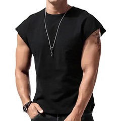 Mens Casual Sleeveless T-Shirt Solid Color Vest Tank Tops for Vacation Travel