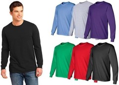 BILLIONHATS Mens Long Sleeve Colorful T-Shirts , Crew Neck Bulk Tees for Men