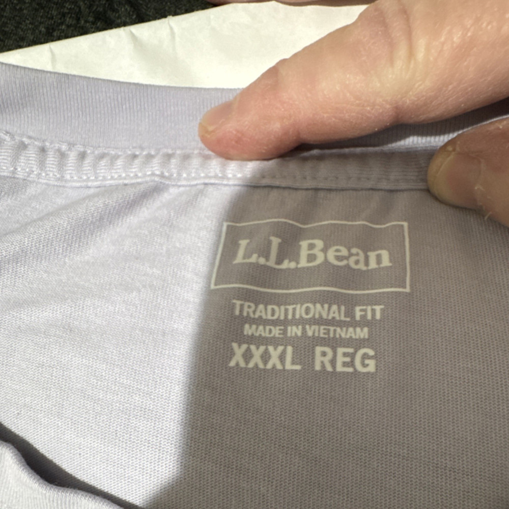 L.L. Bean Men’s XXXL Traditional Fit Light Purple Crew Neck T-Shirt
