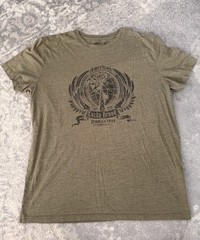 Lucky Brand T Shirt Olive Green American To The Core Men’s Large Distressed