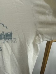 VTG 40s 50s USS Roanoke CL 145 USN Crew Military Issued Thrashed Worn T-Shirt M