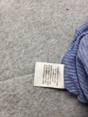 Sonoma Men Shirt M Blue White Striped Short Sleeve Crew Neck Flat Front Pullover