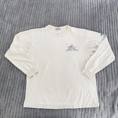 VTG Caesars Palace T-Shirt Mens L Cream Gladiator Las Vegas Long Sleeve Distress