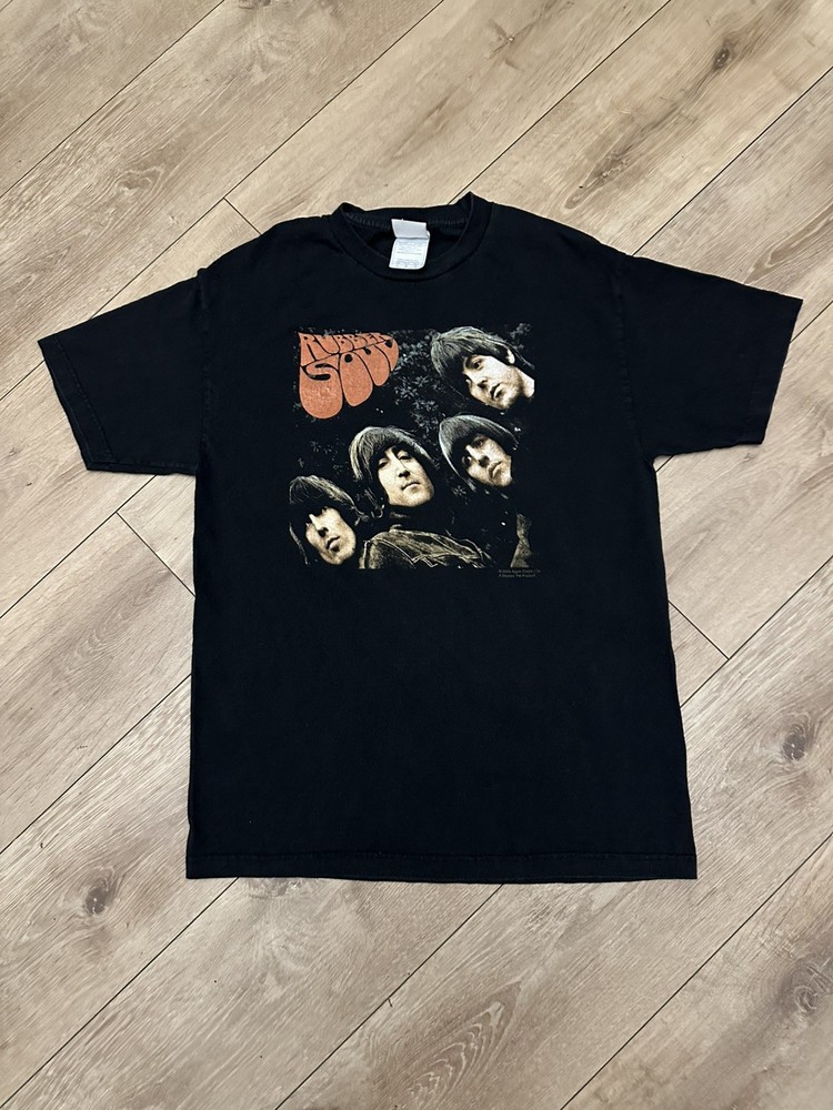 The Beatles Rubber Soul Graphic Band Tee Shirt Black | ©2013 Apple Corps | L