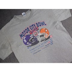 Vintage 2003 Motor City Bowl VII T-Shirt Mens XL Gray Northwestern Bowling Green