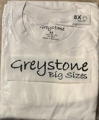 NWT Greystone Big & Tall Men’s White T-Shirt , 8 XL