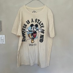 Disney 100 Years of Wonder Mickey Mouse T Shirt XL Beige Happiness State Mind