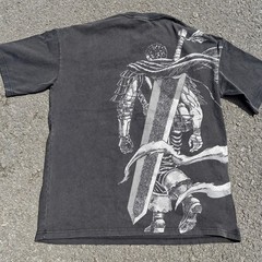 Berserk Anime Guts & Beast of Darkness Vintage Wash Heavyweight Cotton T-Shirt