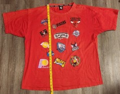 Y2K NBA Basketball Team T Shirt Red XXXL Vintage Bulls Spurs Pacers Lakers 76ers