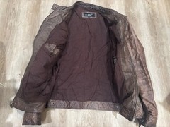 Black Rivet Men’s Genuine Leather Jacket Brown Zip Front Size M