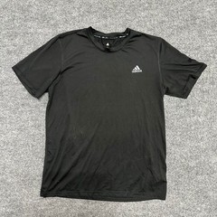 Adidas T-Shirt Mens Size L Black Climalite Athletic Performance Short Sleeve Gym