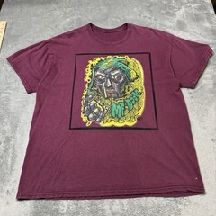 2020 RARE MF DOOM Double Sided Burgandy Shirt Mens Size XL (23×27)