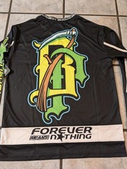 Broken Promises Grim Reaper Hockey Jersey Shirt Black Flame Graphic Men’s Small