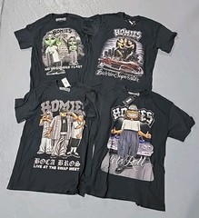 Homies T-Shirt Lot 4pc Black Men’s SZ Medium New W Tag – Low Rider ICE Alien (F)