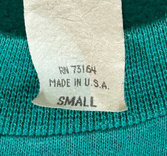 Vintage 1980’s Teal Blank Long Sleeve Crewneck Sweatshirt Made in USA Small