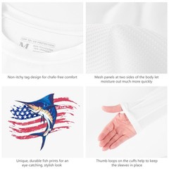 Men’s Fish Graphic UPF 50+ Long Sleeve Fishing Shirts Sun Protection Breathab…