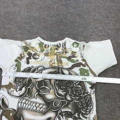 Christian Audigier Shirt Mens Large Skull Rose Rhinestone Graphic Tee Gothic
