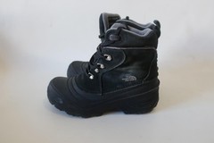 Boys The North Face Chilkat Lace II Waterproof Black Suede/Rubber Boots 4