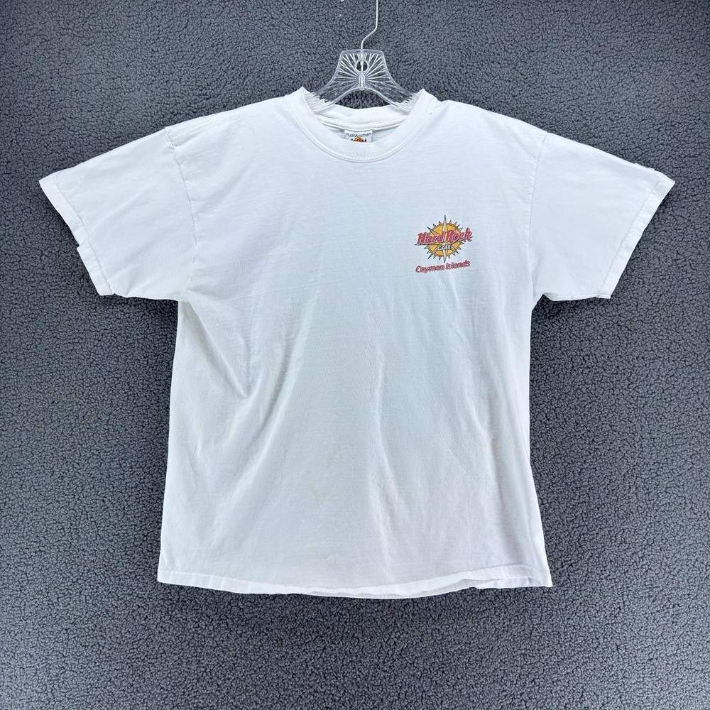 Vintage Hard Rock Cafe T Shirt Mens XL White Cayman Islands Heavy Tee Souvenir