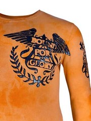 Archaic by Affliction Men’s Thermal Shirt Black Prayer Biker Tattoo