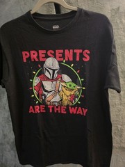 Star Wars Mandalorian Grogu Christmas T-Shirt Men’s Medium Black Holiday Tee