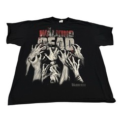 2013 AMC The Walking Dead Zombie Hands & Blood Mens Black Tshirt Size XL