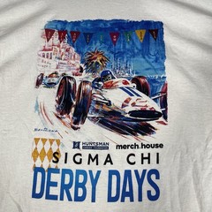 Sigma Chi Derby Days 2023 T-shirt Mens Large Beige Fraternity Racing Cotton Tee