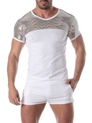 TOF Paris Glitter Party T-Shirt: Disco Reflective, Round Neck, Short Sleeve